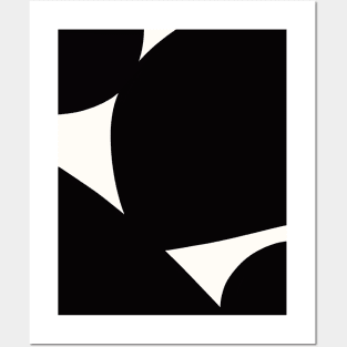 Black and White Mid Century Modern Abstract 2 Posters and Art